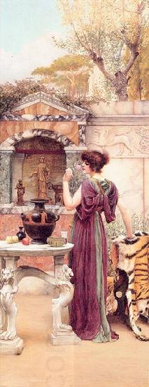 John William Godward At the Garden Shrine, Pompeii China oil painting art